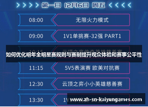 如何优化明年全明星赛规则与赛制提升观众体验和赛事公平性