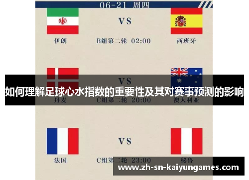如何理解足球心水指数的重要性及其对赛事预测的影响
